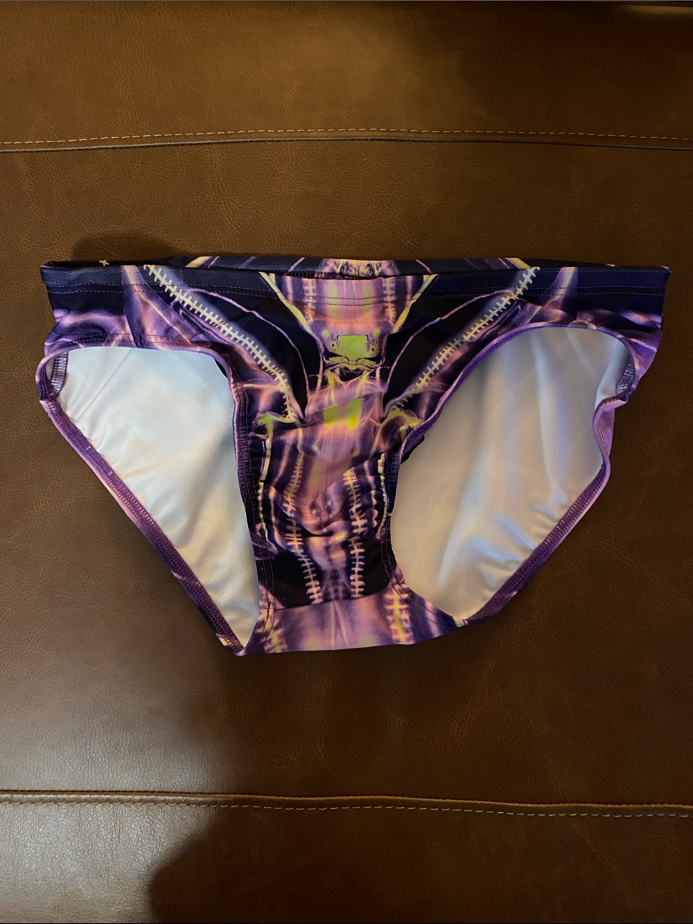 Men's Purple Patterned Swim Trunks